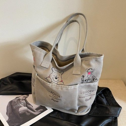 Spring and summer retro tote bag for women large-capacity canvas bag for female students for class, tote bag for commuting, single shoulder