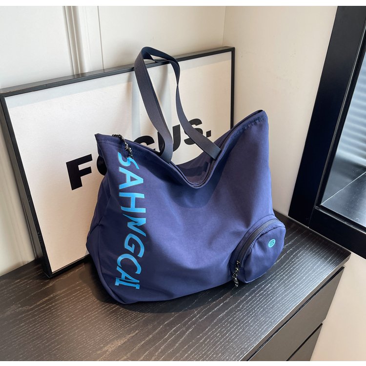 New autumn and winter large-capacity nylon shoulder tote bag trendy letter casual travel bag student class bag