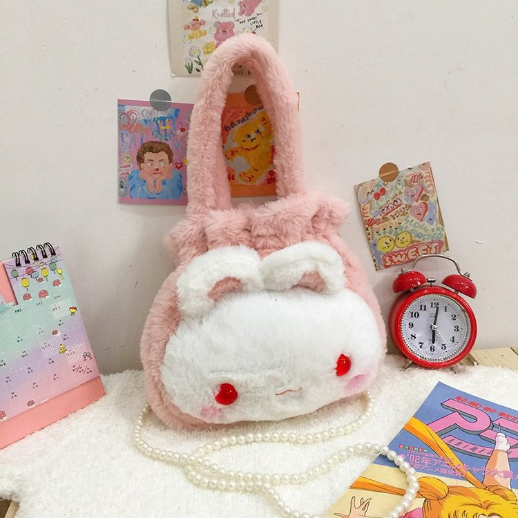 Bunny cute plush small bag female internet celebrity new cartoon plush doll bag ins shoulder crossbody bag