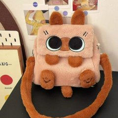 Cute Cartoon Adzuki Cat Plush Backpack 2024 New Large Capacity Versatile Student Backpack Commuting Crossbody Bag