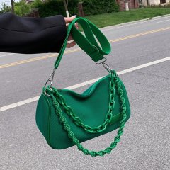 Women's bag street trend daily versatile nylon mesh multi-shoulder strap chain portable single shoulder crossbody multi-purpose bag small square bag