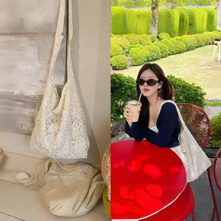 Pastoral style women's bag lace summer gentle fairy large capacity shoulder bag commuter armpit crossbody bag