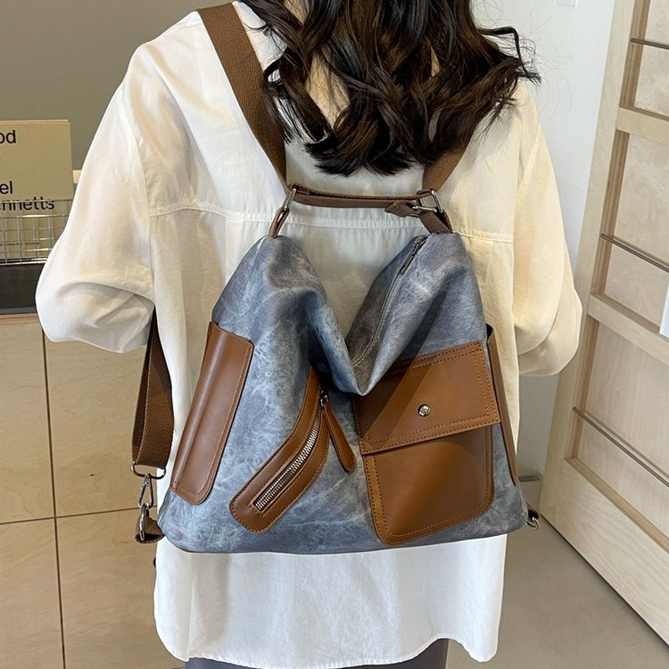 Cross-border tote bag for women 2024 new large-capacity commuter backpack versatile shoulder bag high-end travel backpack