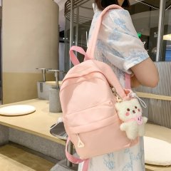 Simple solid color small backpack female Mori college student lightweight small school bag mommy bag small capacity backpack