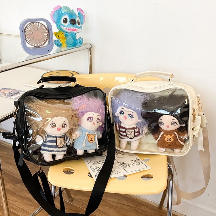 New 20cm baby bag large capacity crossbody shoulder bag student daily portable outing transparent bag backpack