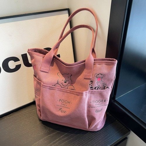 Spring and summer retro tote bag for women large-capacity canvas bag for female students for class, tote bag for commuting, single shoulder