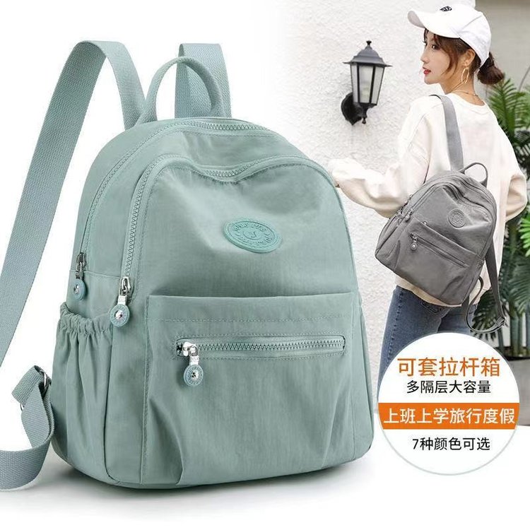 New thickened canvas backpack, simple women's high-end nylon school bag, fashionable, lightweight, casual travel backpack, outdoor