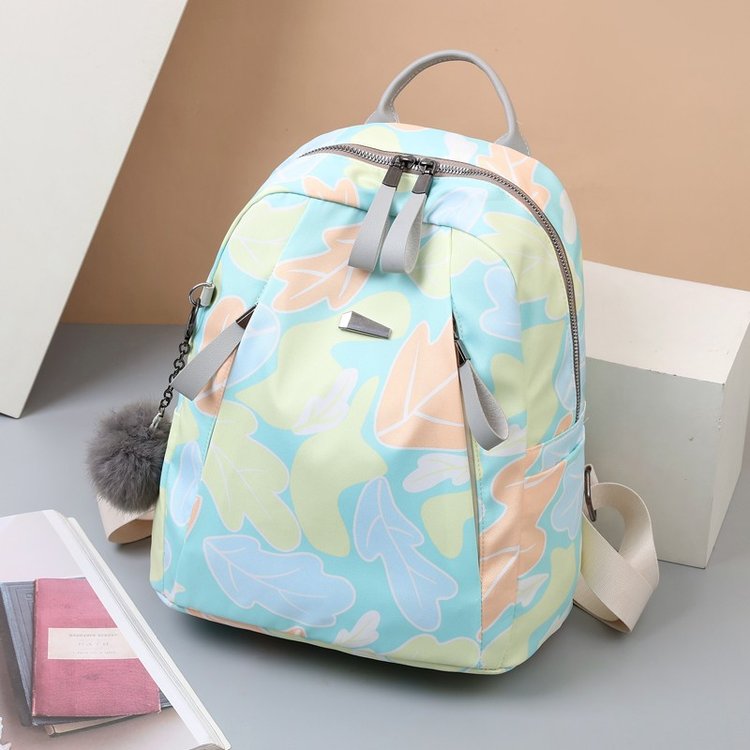 Large-capacity commuter bag, casual water-repellent lightweight travel bag, new Oxford cloth women's backpack, simple print
