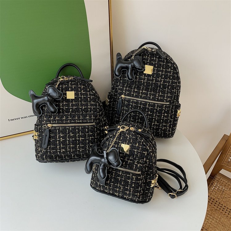 Backpack mini women's bag new texture girl student gold line casual ins single shoulder crossbody backpack