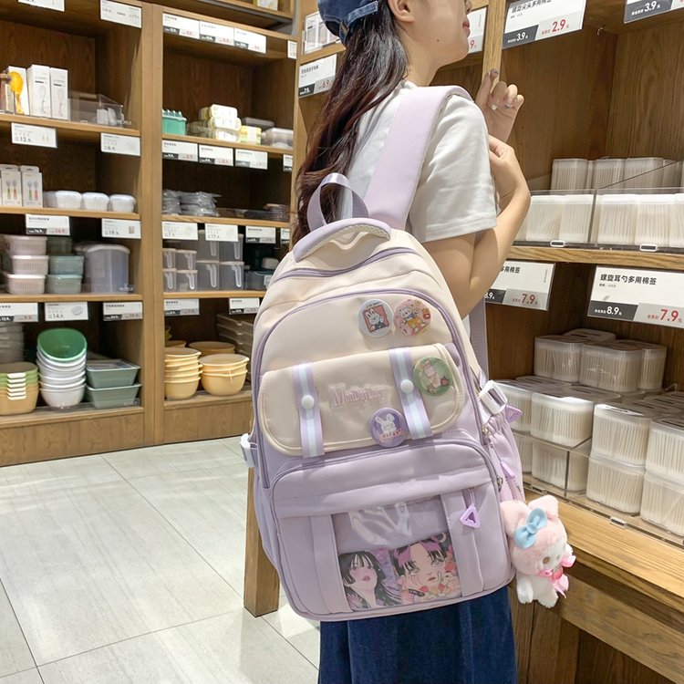 Japanese style ins style cute girl pain bag backpack female junior high school girl high school student school bag large capacity backpack