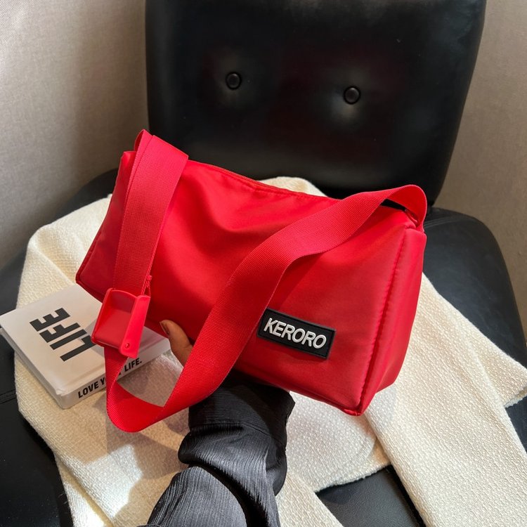 Casual nylon small shoulder bag women's bag new sports style ins versatile wideband single shoulder crossbody pillow bag trendy