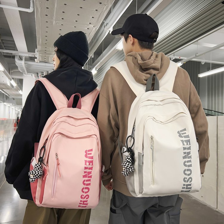 Backpack women's new style small fresh contrasting color sweet student schoolbag Korean version large capacity junior high school backpack for men