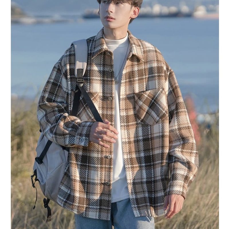 Thickened small fragrant style jacket for boys, loose and trendy, fresh and handsome couple jacket for teenagers