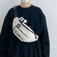 Waist bag men's crossbody trendy chest bag new Japanese casual small bag simple workwear shoulder bag women's sports mobile phone