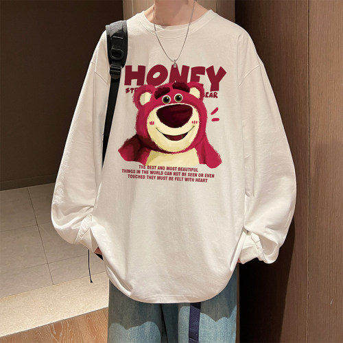 Autumn and winter heavyweight trendy brand hip-hop American printed cotton long-sleeved T-shirt bottoming shirt
