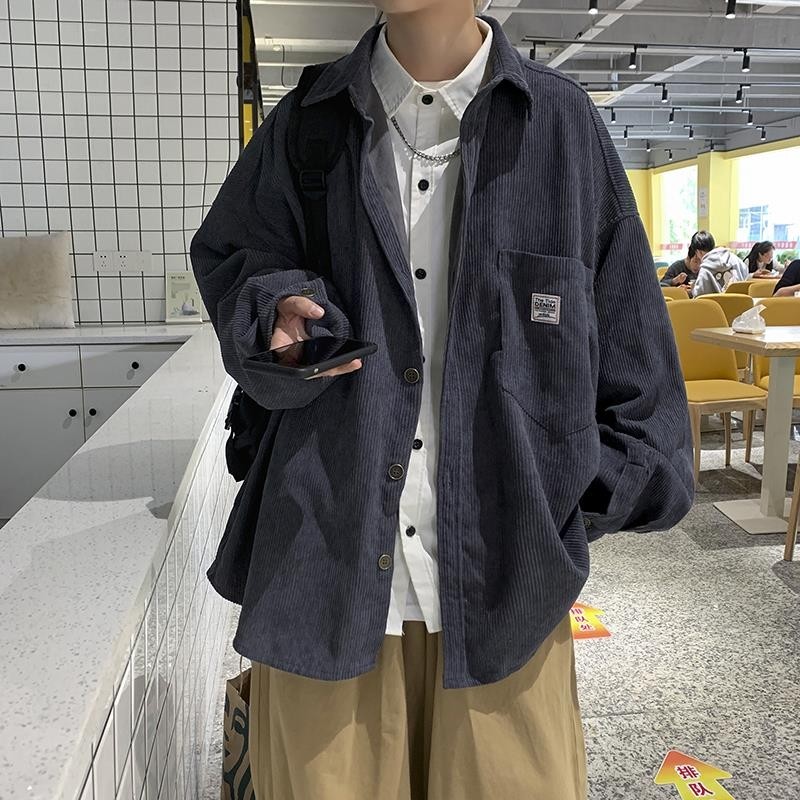 Autumn clothing, corduroy jacket, long-sleeved shirt, loose shirt, couple, male and female students, unisex trend