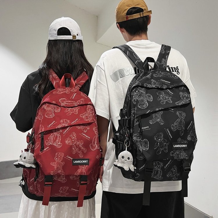 High-looking small and fresh backpack for girls, lightweight and large-capacity schoolbag for middle and high school students, trendy and cool casual backpack
