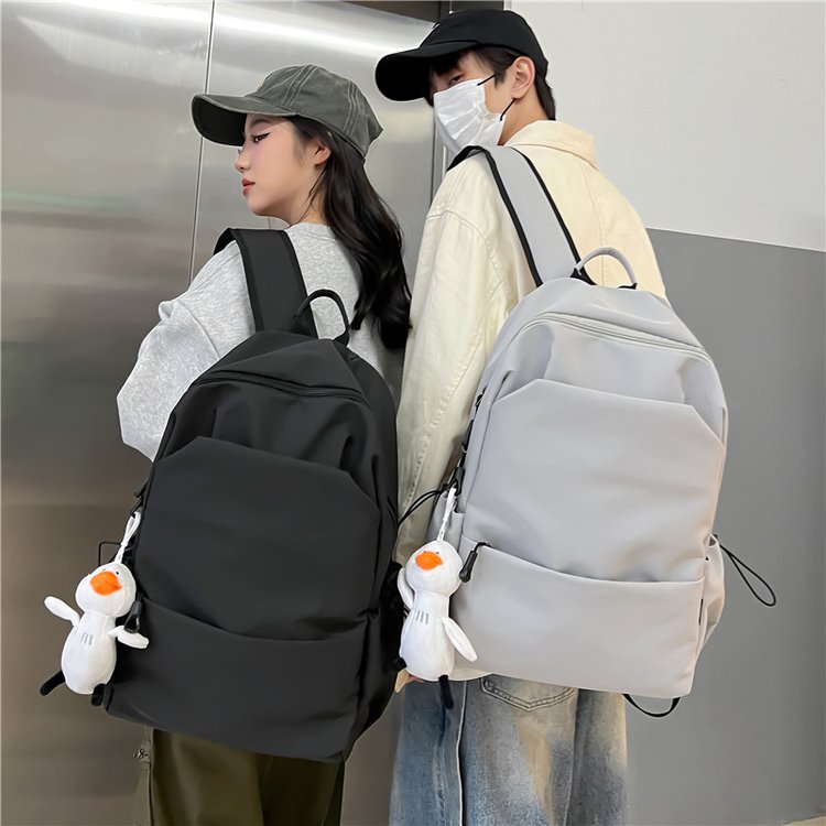 Korean style junior high school student schoolbag female forest solid color backpack ins style college style male and female college student couple backpack