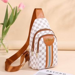 Women's chest bag trendy new Korean style versatile pu soft leather cross-body chest bag casual lightweight travel backpack