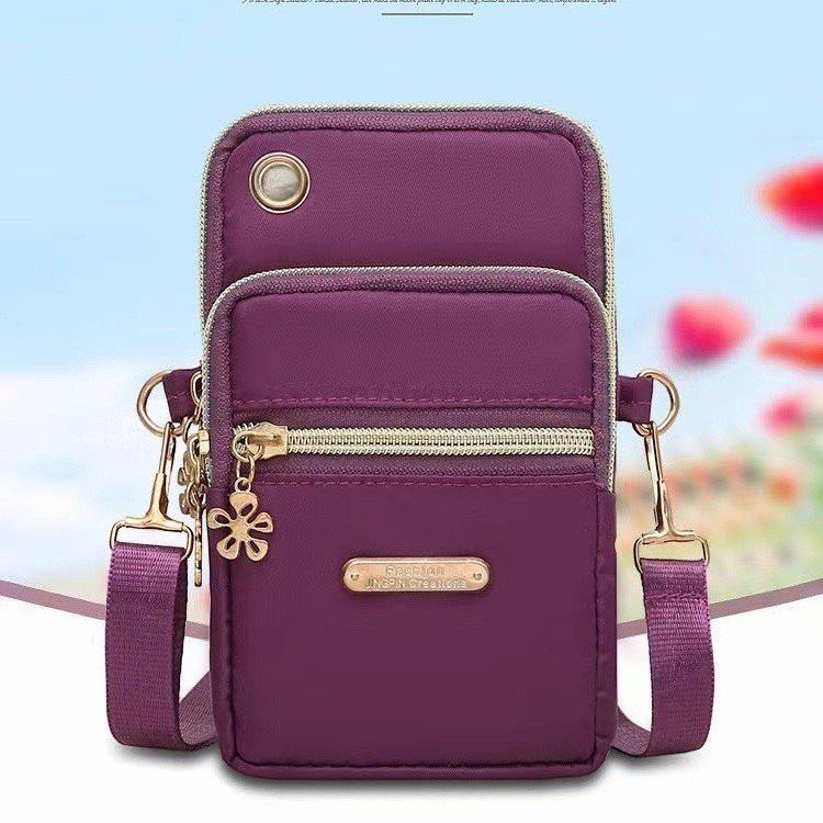 New style mobile phone bag for women, cross-body mini bag, mobile phone bag, hanging neck cloth bag, portable wrist coin purse