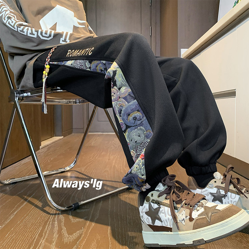 Autumn new interior view bear sweatpants
