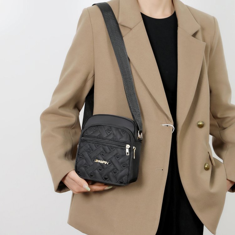 One-shoulder crossbody bag for women Oxford cloth nylon women's bag middle-aged and elderly small bag mother's grocery shopping coin purse mobile phone bag vertical style