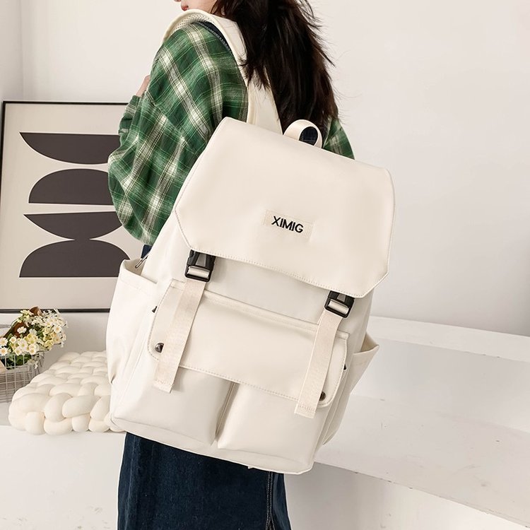 New forest style school bag Korean style high school college student trendy school bag Japanese style flip large capacity computer backpack for men