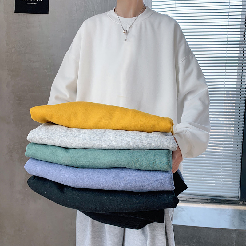 !  Hong Kong style jacket men's ins trendy spring and autumn new sweatshirt men's loose pullover