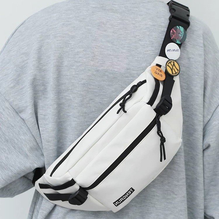 Chest bag for men and women, ins fashion brand, sports simple shoulder bag, casual Japanese waist bag, fashionable street cross-body small backpack