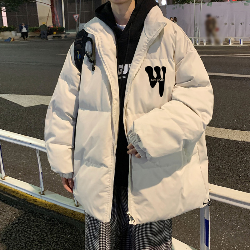 Specially approved night scene fashionable loose letter printed autumn and winter warm cotton coat