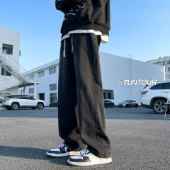 Cat scratch jeans men's autumn high street ins loose straight trendy brand floor mopping pants