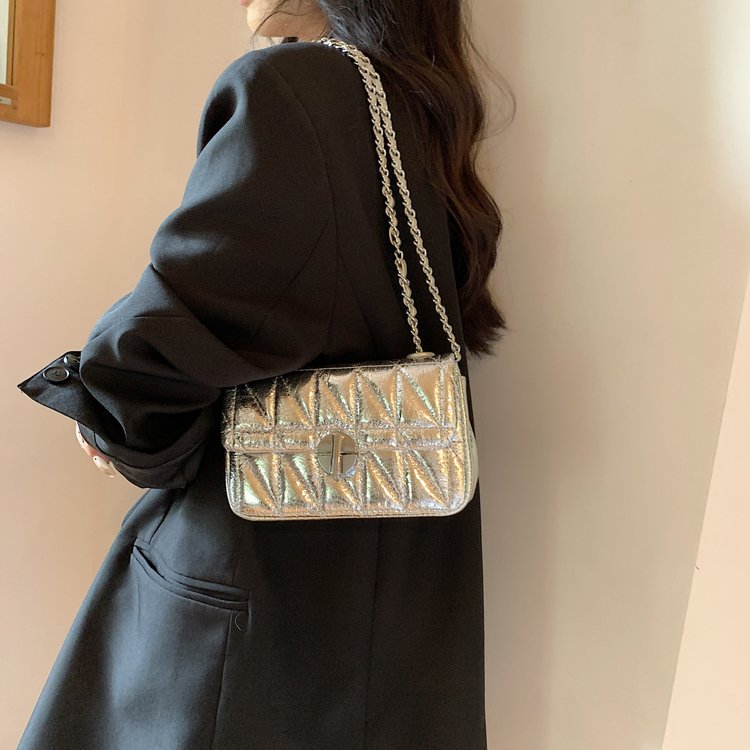 Fashionable, versatile, casual, versatile shoulder chain crossbody bag, new trendy PU colorful square bag, shopping style