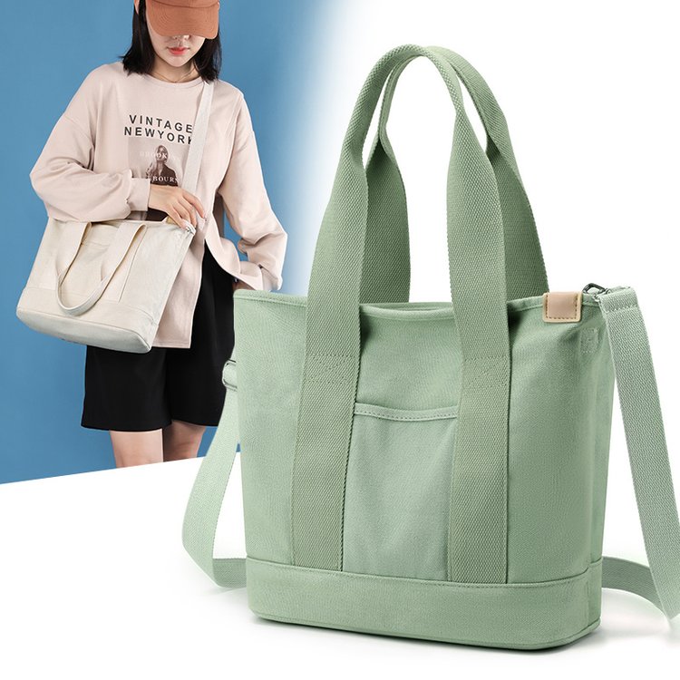 High-looking new Japanese canvas bag, fashionable and simple, large-capacity handbag, daily commuting multi-purpose lunch bag for women