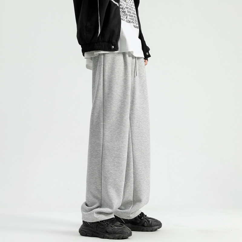 Velvet and thickened 65% cotton drape solid color sweatpants