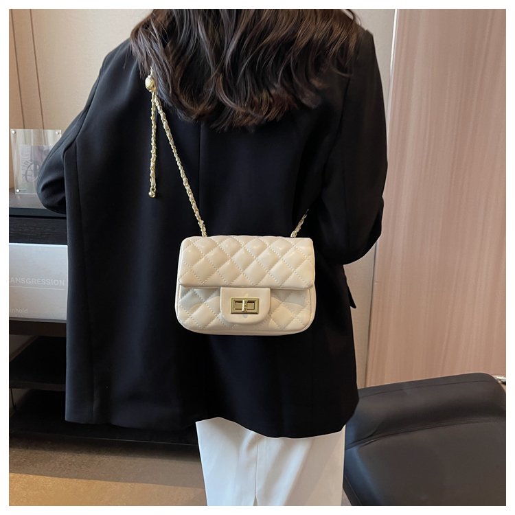 This year's popular bags for women 2024 new fashion rhombus chain shoulder bag high-end western style crossbody small square bag