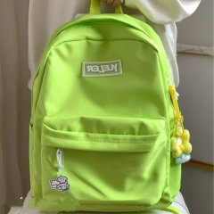 Backpack, high-looking schoolbag for women, Japanese style ins college style backpack, solid color, simple and versatile backpack for college students