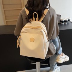 Japanese casual backpack women's 2024 new fashion solid color large capacity school bag college student travel lightweight backpack