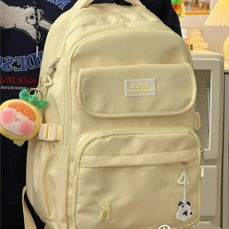 2024 Schoolbag Girls Backpack Female Large Capacity Multi-compartment Lightweight High School College Student Schoolbag Travel Backpack Male