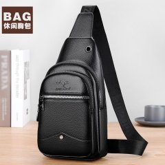 Bags for men, new soft leather chest bag, Korean style shoulder bag, men's crossbody waist bag, small backpack, ready for delivery