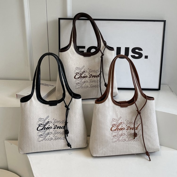 Casual Commuting Large Capacity Bag Women 2024 New Versatile Canvas Bag Shoulder Bag Fashion Handheld Tote Bag