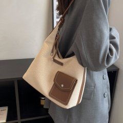 This year's popular niche design bags, new women's bags, casual and versatile single shoulder armpit bag, canvas bucket bag