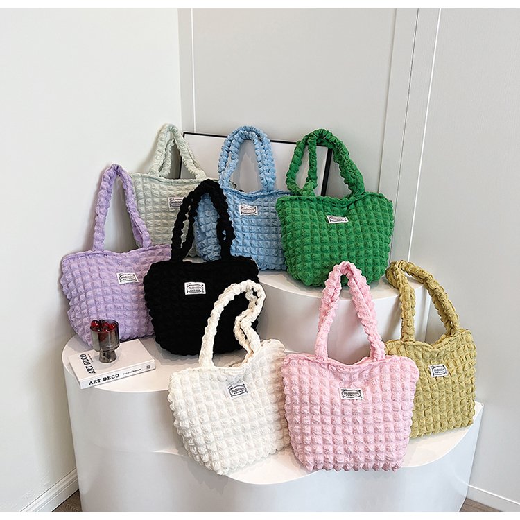 Japanese style clouds, bubble clouds, shoulder bag, vest bag, female student simple handbag, canvas bag, canvas bag