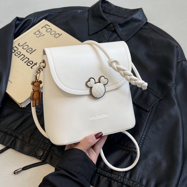 2024 Autumn New Live Broadcast Popular Fashion Versatile Textured Mobile Phone Bag One-Shoulder Crossbody Bag Mickey Head Women’s Bag