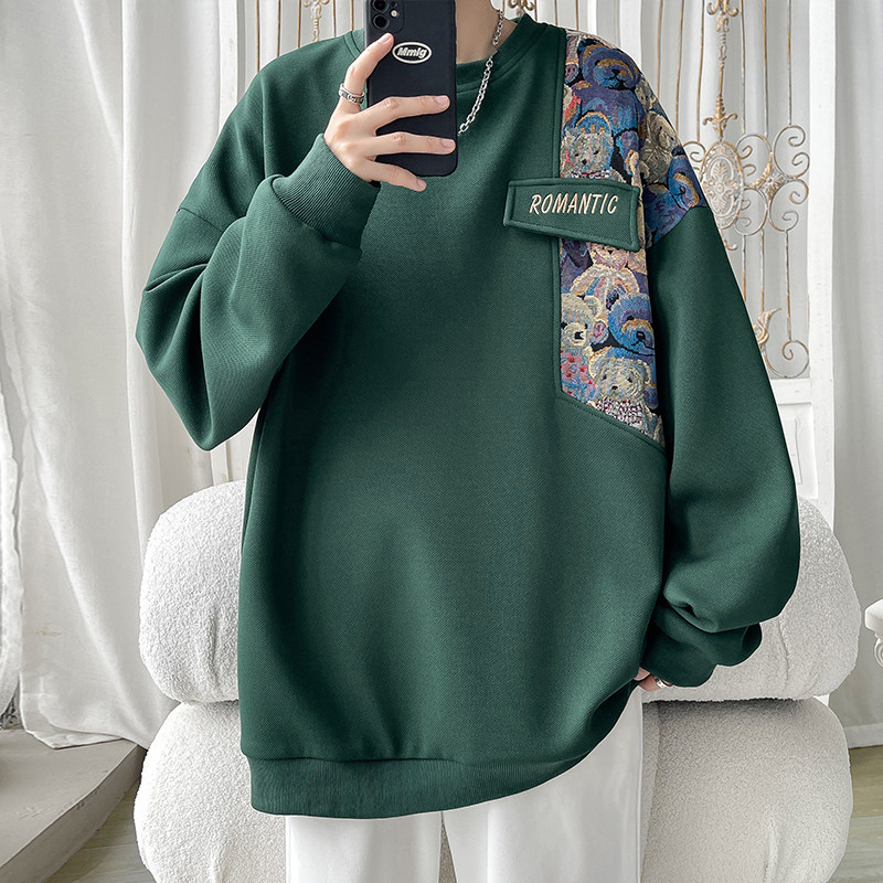 2024 new autumn melody windmill large size embroidered patchwork sweatshirt