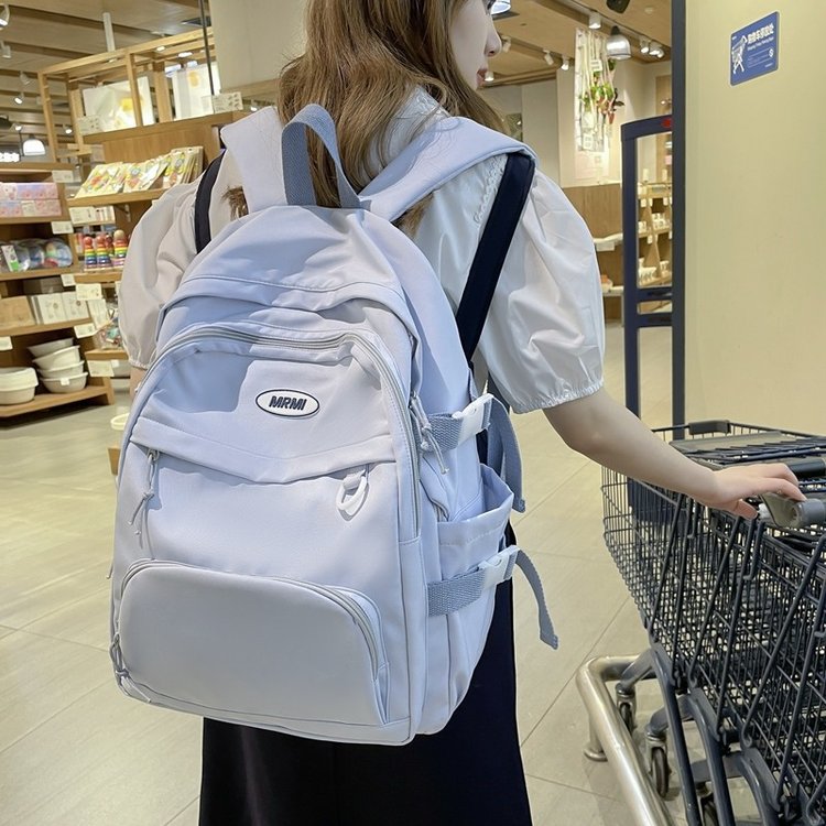 Large-capacity junior high school and high school student student schoolbag female ins style Japanese backpack trendy simple versatile travel backpack