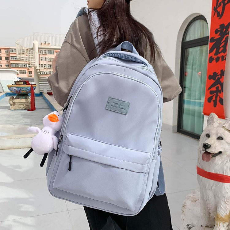 Schoolbags for middle and high school girls with large capacity backpack 2024 new style for middle school girls and high school students Ruiying solid color shoulders