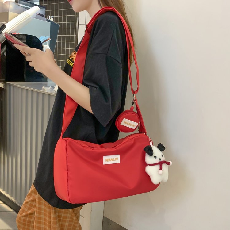 Large capacity canvas bag for women summer 2024 new ins style shoulder bag niche design small square bag casual bag