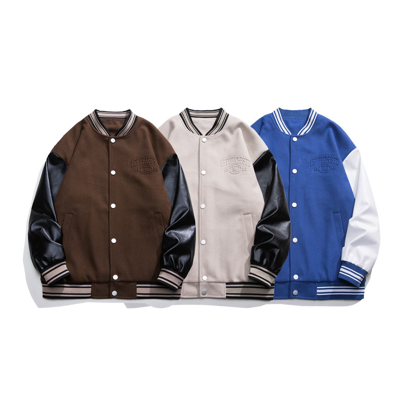 Hong Kong style autumn dragon and phoenix baseball uniform versatile casual loose jacket for men