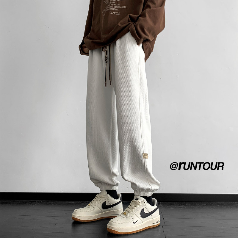 Men's sweatpants autumn leggings harem pants heavy pineapple checkered sweatpants