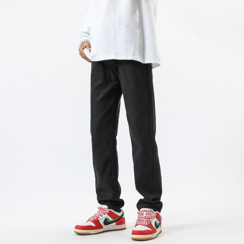 Men's and women's unisex all-season velvet solid color popular straight casual casual jeans